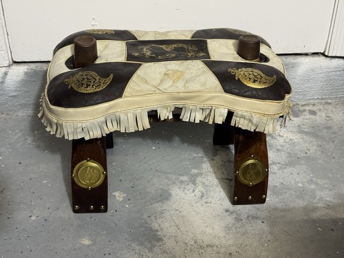 Vintage camel saddle stool - camel,