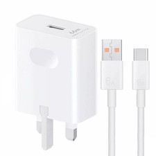 Official Genuine Honor Super Fast Main Wall UK Charger With Cable 6A 66W PLUG
