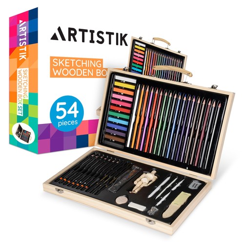 Artistik sketching wooden box - artistik,