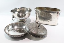 Silver Plate Ware Wine Holder/Cooler Victorian Style Gadrooned Entree Dish 4900g