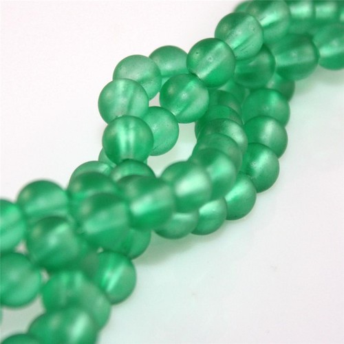 Crystal frosted glass beads - crystal,