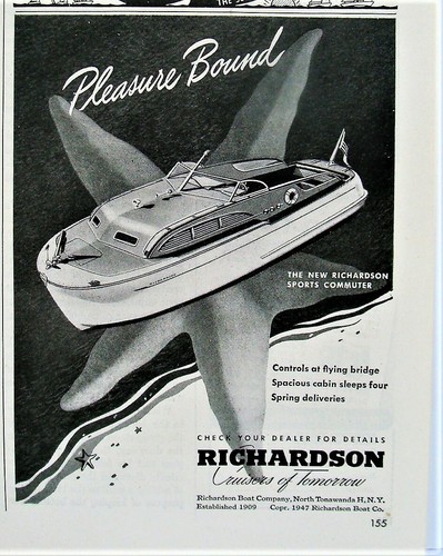 Vtg 1947 richardson cruisers - vtg,