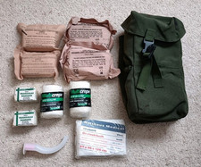 British Green Plce Medics Pouch And Contents , British Issue First Aid Kit