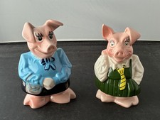 NatWest Wade piggies - Lady Hilary & Annabel, excellent condition, with stoppers