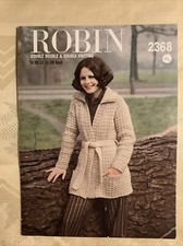 Robin knitting pattern 2368. Cardigan Chunky 32-38". Original