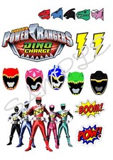 Power Rangers Dino Charge Edible Icing Sheet A4 Cake Toppers