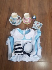 Bundle- Alice In Wonderland Party Dress, Cake Topper, Plates,  Cups, Napkins 