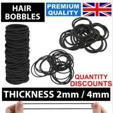 THICK BLACK HAIR BANDS ELASTICS BOBBLES GIRLS KIDS SCHOOL PONIES TIES UK QUALITY