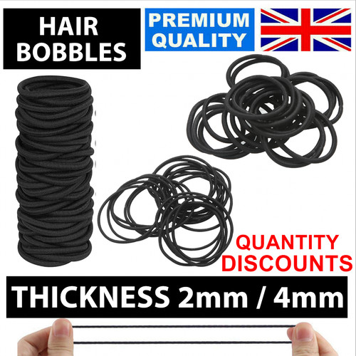 Thick black hair bands - black,