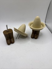 Vintage Mexican Hat Corn On The Cob Holders - X2