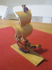 Vintage Miniature Hand-Crafted Japanese Wooden/Bamboo Boat