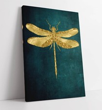 GOLD DRAGONFLY DARK TEAL
