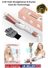 CkeyiN Pro 2 IN 1 Ceramic Hair Straightner & Curler,Cool Air Tech,Best XMAS Gift