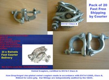 20 x Scaffolding Scaffold Fittings SWIVELS DOUBLE Couplers Clamps FREE DELIVERY