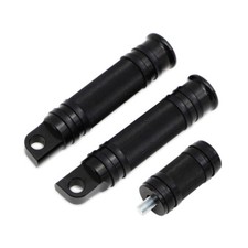 Motorcycle Knurled Foot Pegs + Shifter Peg for Harley Sportster Softail Black