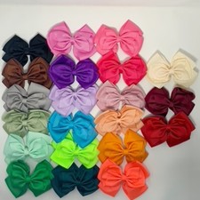 5" Grosgrain Ribbon Bow Double Big Bow Hair Clip Pins Girls Ladies