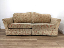 SOFA 4 Seater Sectional Red Beige Floral Removable Cushions FREE DELIVERY