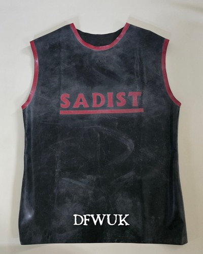 Large latex rubber sadist tank - latex,