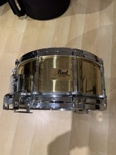Vintage 1980s Pearl 'B-914D' Free Floating 14x6.5" Brass Shell Snare Drum