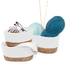 LIVIVO Seagrass Storage Basket Set of 3 Laundry Home Woven Stackable Indoor