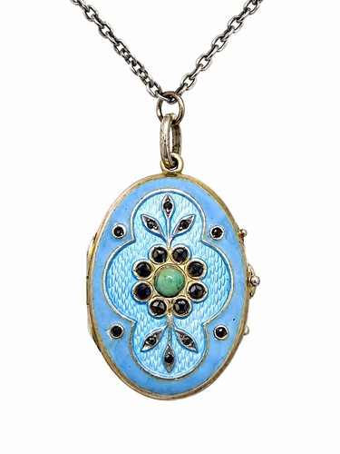 Antique silver gilt blue - silver,