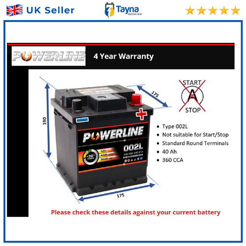 Car battery 002l powerline - 002l,