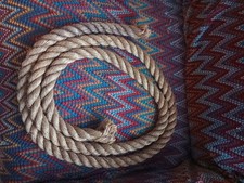 Reclaimed Old Natural Vintage Hessian Rope  Garage Nautical 8ft  X 3,5inch