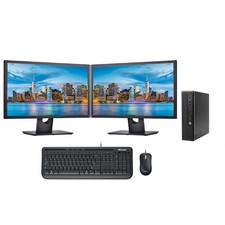 HP PC Dual Monitor Trading Computer Setup - i7 16GB RAM 1TB SSD - W10 Pro