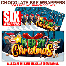 6x MERRY CHRISTMAS Chocolate