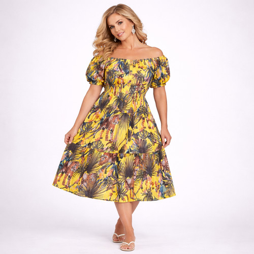 Jungle print elastic waist - print,