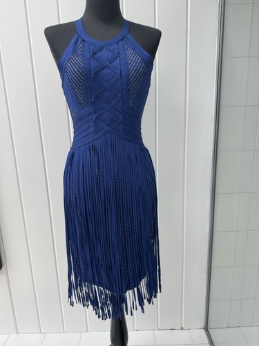 Herve leger blue fringe - herve,