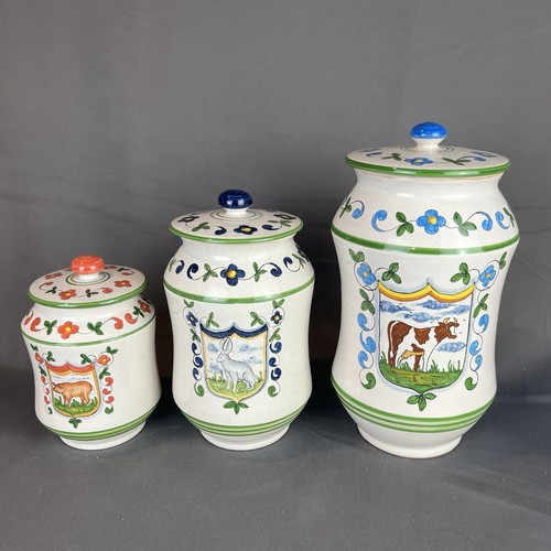 Vtg italian majolica canister - vtg,