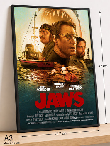 Jaws art print hand drawn - jaws,