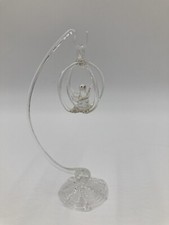 Vintage Hand Blown Spun Glass Art Figurine Bird Cage 5.5in Tall