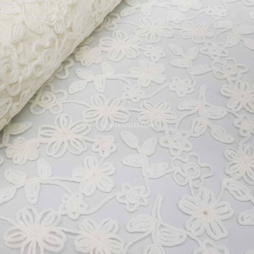 Cream ribbon flower french - cream,