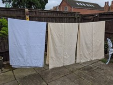 3 x Vintage Yellow and White Blansheet Vantona flannelette 100% Cotton sheets.