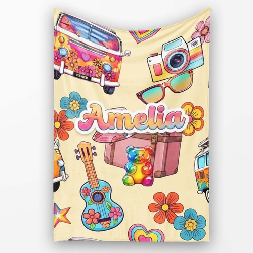 Soft fleece blanket hippie - hippie, van