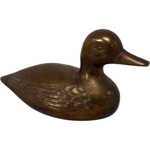 Vintage brass duck figurine - vintage,
