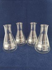 6 X Pyrex REX Borosilicate Glass Conical Flasks Lab 250ML. Made in Germany