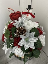 Red Silver Christmas Flowers