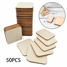 50/100pcs Pack Wooden Plain Coasters Wood Coaster MDF Craft Blank Square Tile UK