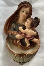 Vtg Holy Water Font Virgin