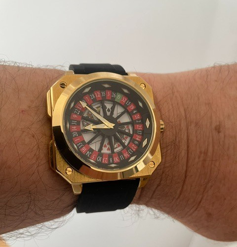 Men gold tone roulette wheel - men's,