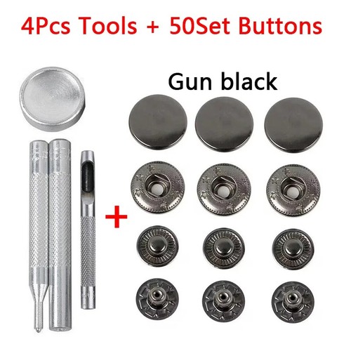 50sets leather snap - snap, fasteners
