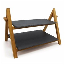 2 Tier Cake Stand Slate