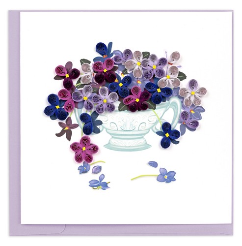 Quilling violet flower bouquet - quilling,