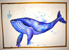 Original whale watercolour