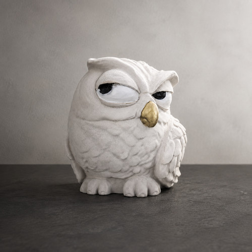 Cast stone owl garden - cast,