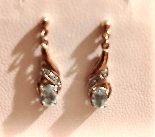 9ct vintage topaz diamond - topaz,