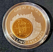British Shilling Commemorative Coin Set – 1961 Genuine Gold-Plated Shilling